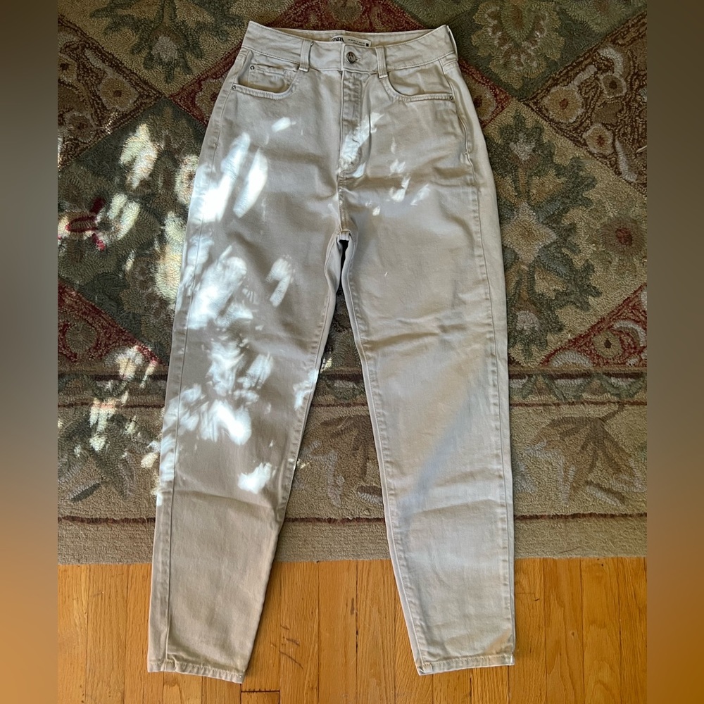 Zara cream colored jeans